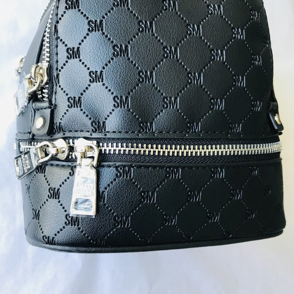 STEVE MADDEN Black BVIKI mini backpack/sling bag Size: W:7" H:7" D:4" - Picture 3 of 6